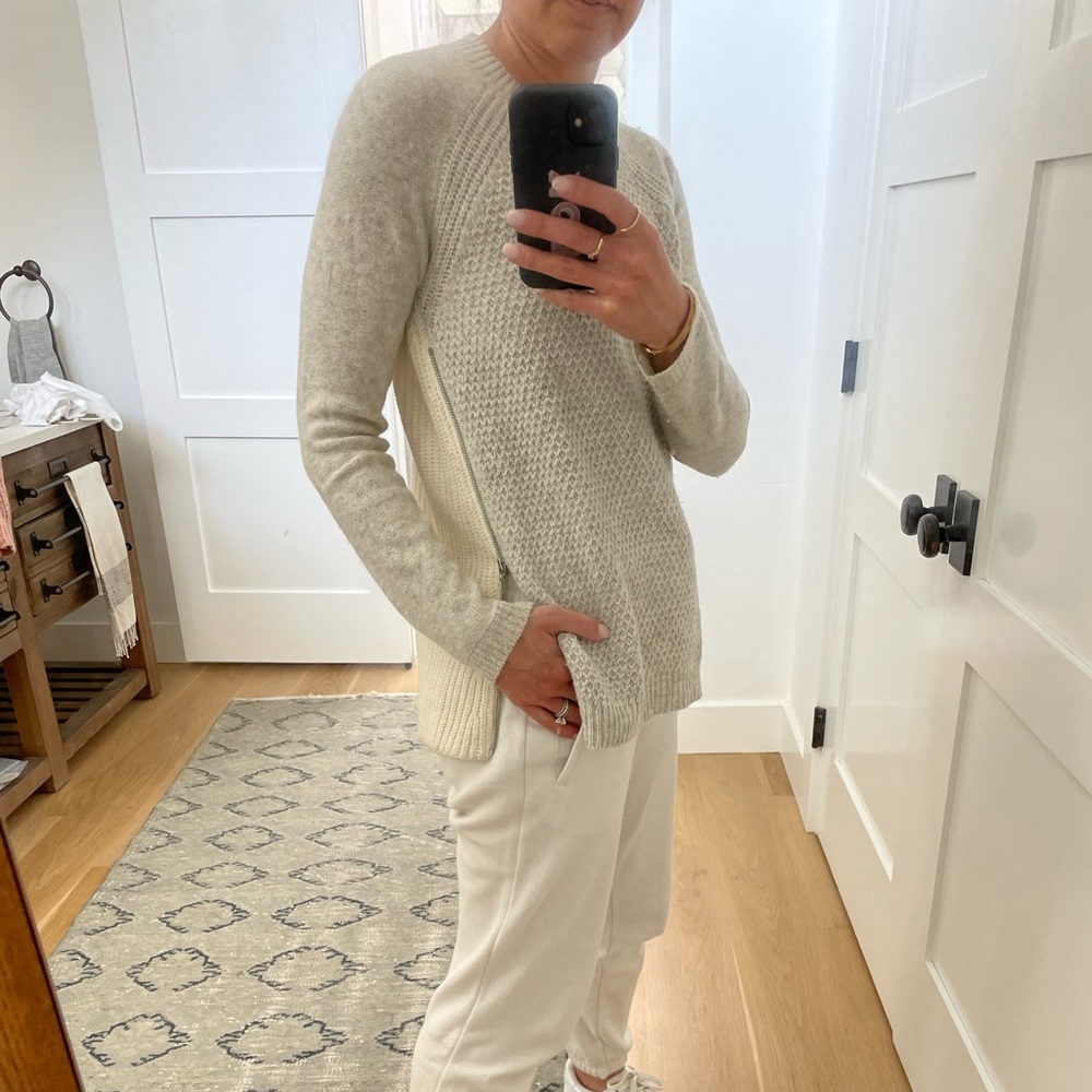Rebecca Taylor Wool Cashmere side zip Sweater